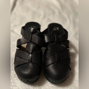 Black Leather Women’s Clog Mules - Classic Slip-On